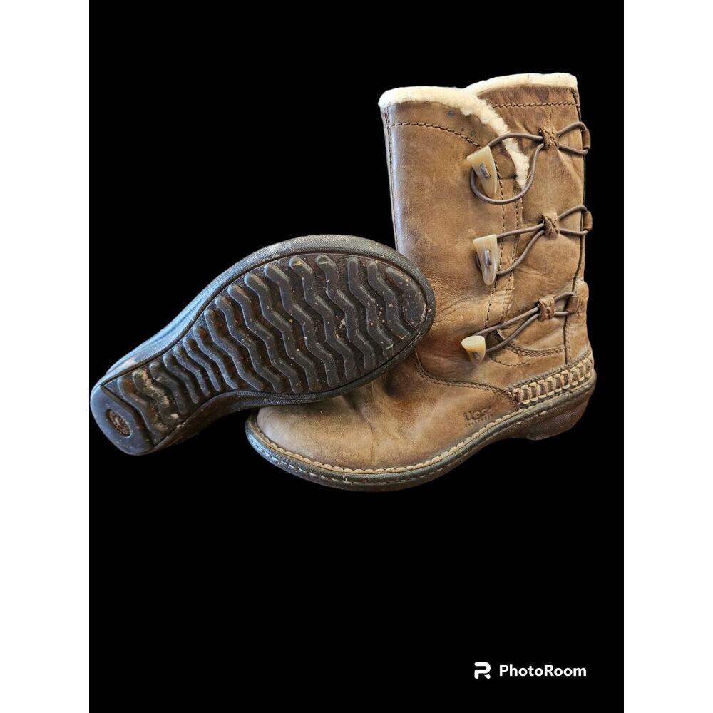 UGG 5156 Kona Brown Leather Mid-Calf Boots Size 8‎